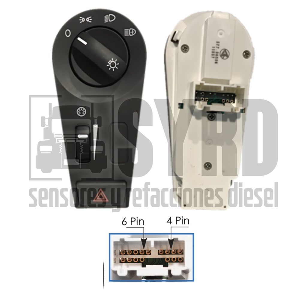 SWITCH LUZ DE FARO VOLVO VNL SERIES CON REGULADOR